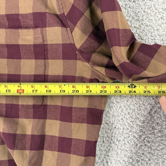 Lululemon Shirt Mens Large L Brown Red Performance Commission Flannel Stretch - Picture 4 of 5
